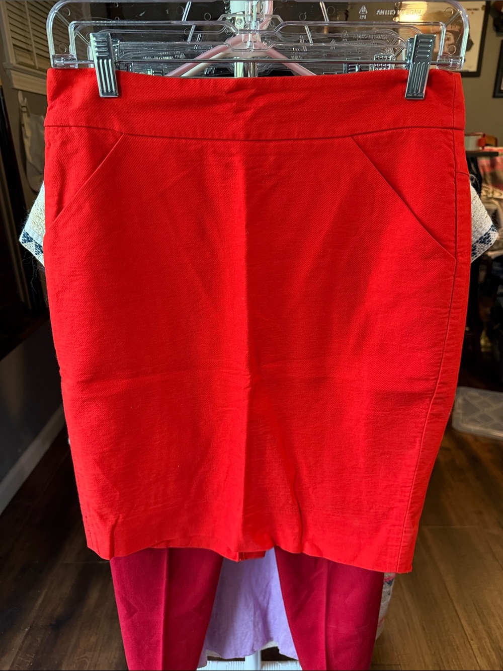 J. Crew Vibrant Red Pencil Skirt